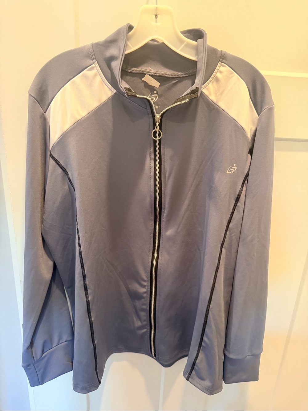 Body Instinct Womens 2X Gray Full Zip Athletic Jacket Plus Size Activewear